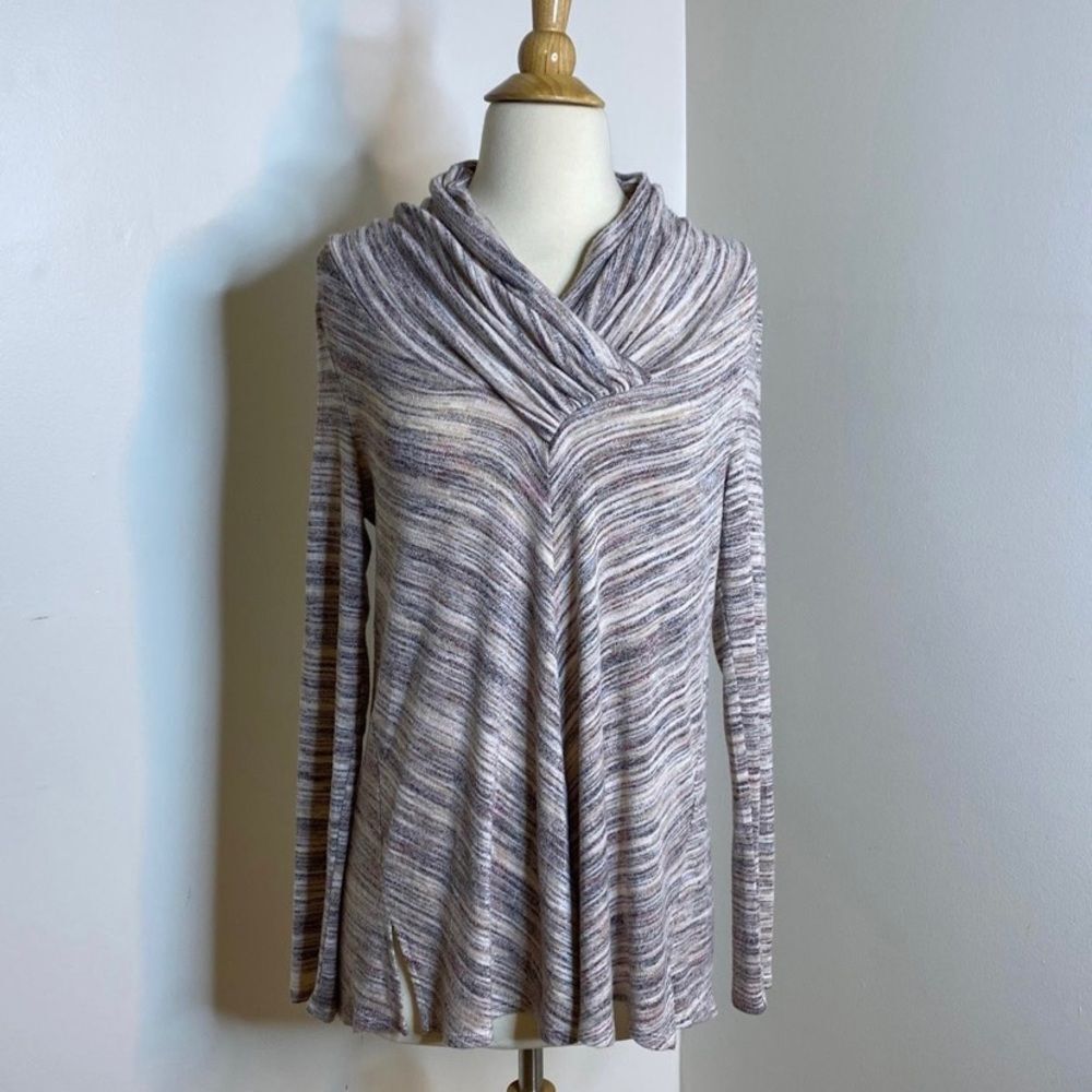 Knox Rose Pink Spacedye Knit Top